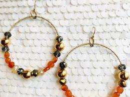 Gold hoops earrings